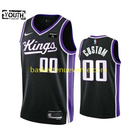 Maillot Basket Sacramento Kings Personnalisé Nike ICON EDITION 2023-2024 Noir Swingman - Enfant